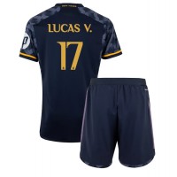 Camisa de time de futebol Real Madrid Lucas Vazquez #17 Replicas 2º Equipamento Infantil 2023-24 Manga Curta (+ Calças curtas)